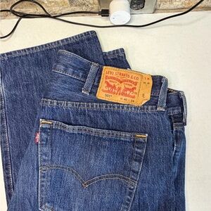 Levi's Men's Straight Jeans in Dark Indigo Blue